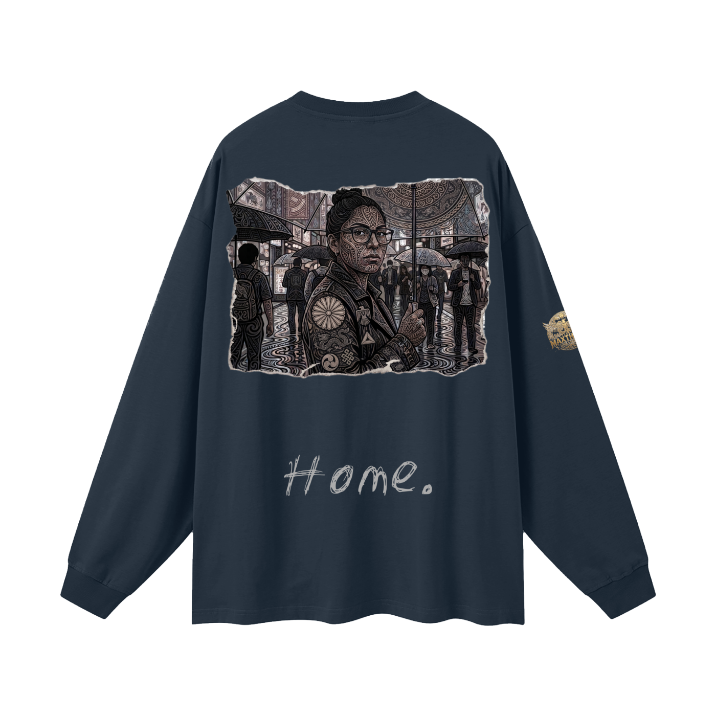 Tribal T-Line Oversized Unisex Long Sleeve T-Shirt