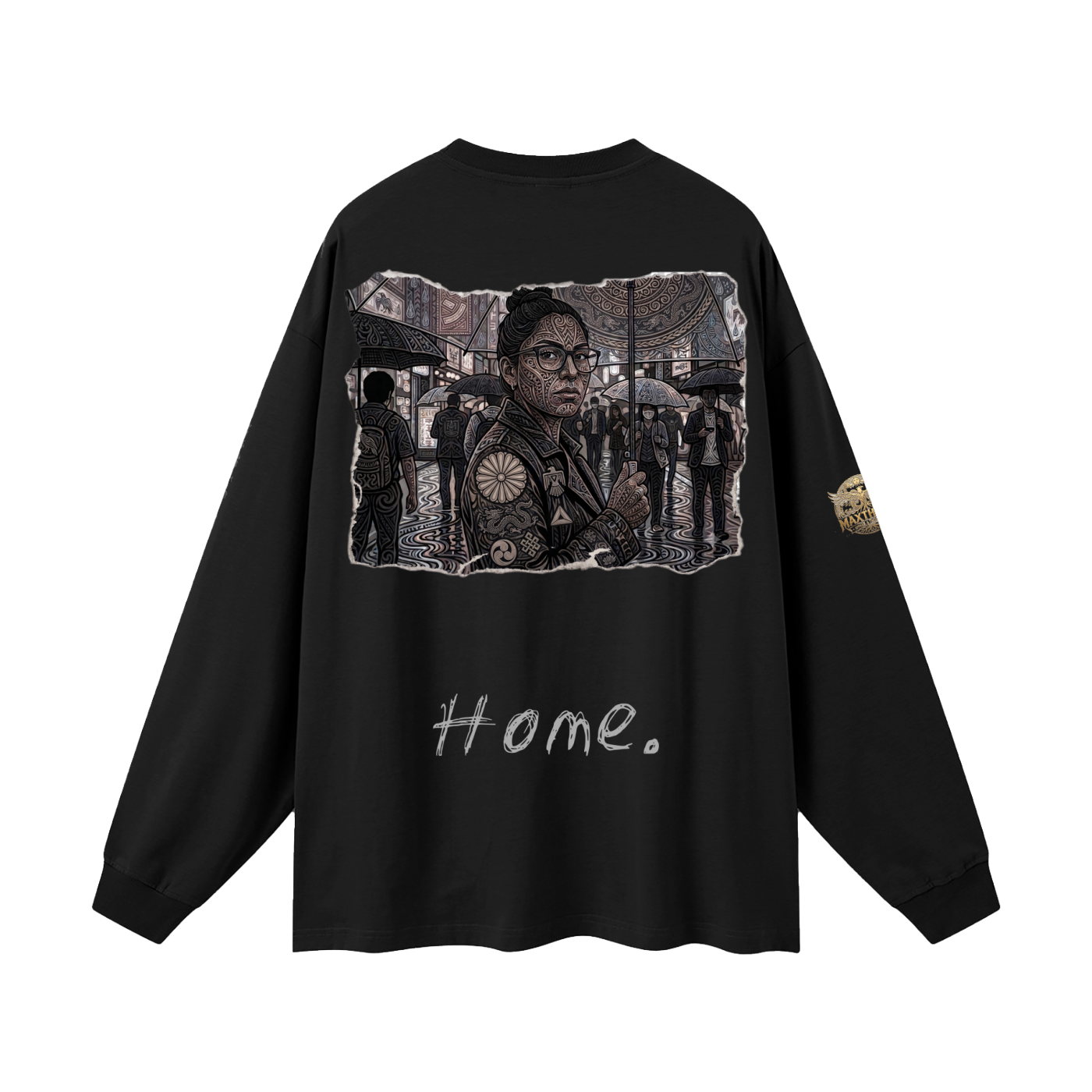 Tribal T-Line Oversized Unisex Long Sleeve T-Shirt