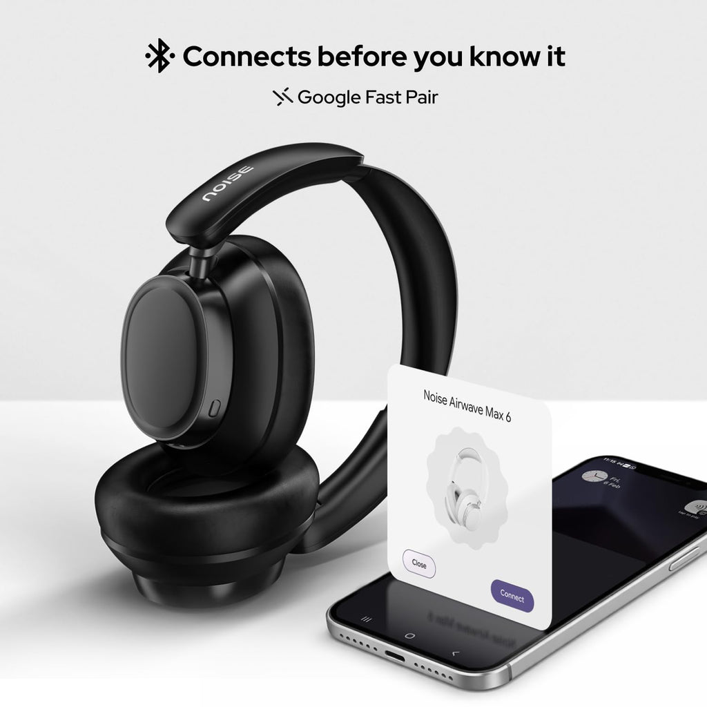 Noise Airwave Max XR Wireless Over-Ear Headphones with 120H Playtime, ANC, HFA Tech, Spatial Audio, Dual Pairing,BT V6.0(Pearl Beige)