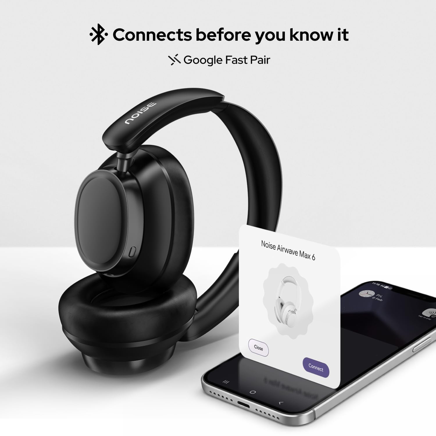 Noise Airwave Max XR Wireless Over-Ear Headphones with 120H Playtime, ANC, HFA Tech, Spatial Audio, Dual Pairing,BT V6.0(Pearl Beige)