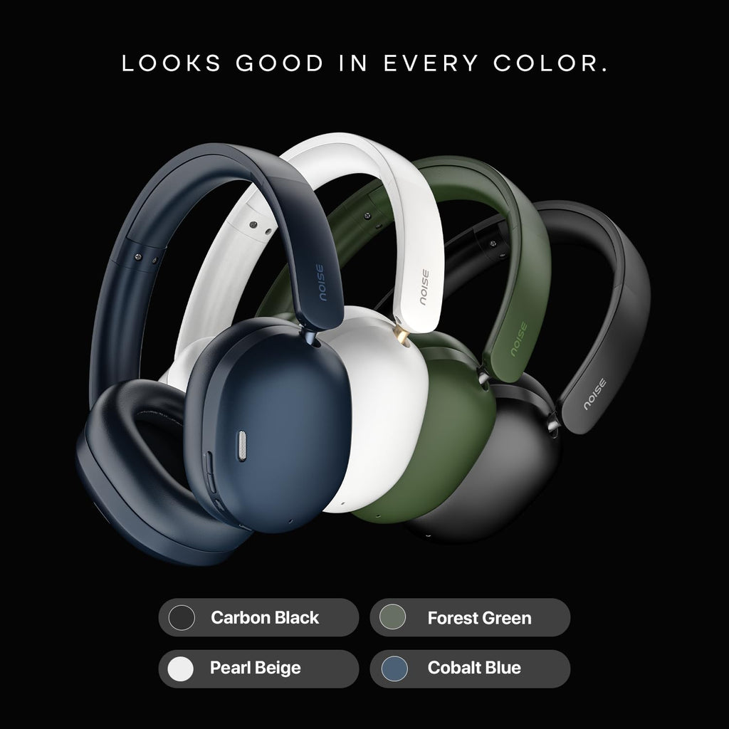 Noise Airwave Max XR Wireless Over-Ear Headphones with 120H Playtime, ANC, HFA Tech, Spatial Audio, Dual Pairing,BT V6.0(Pearl Beige)