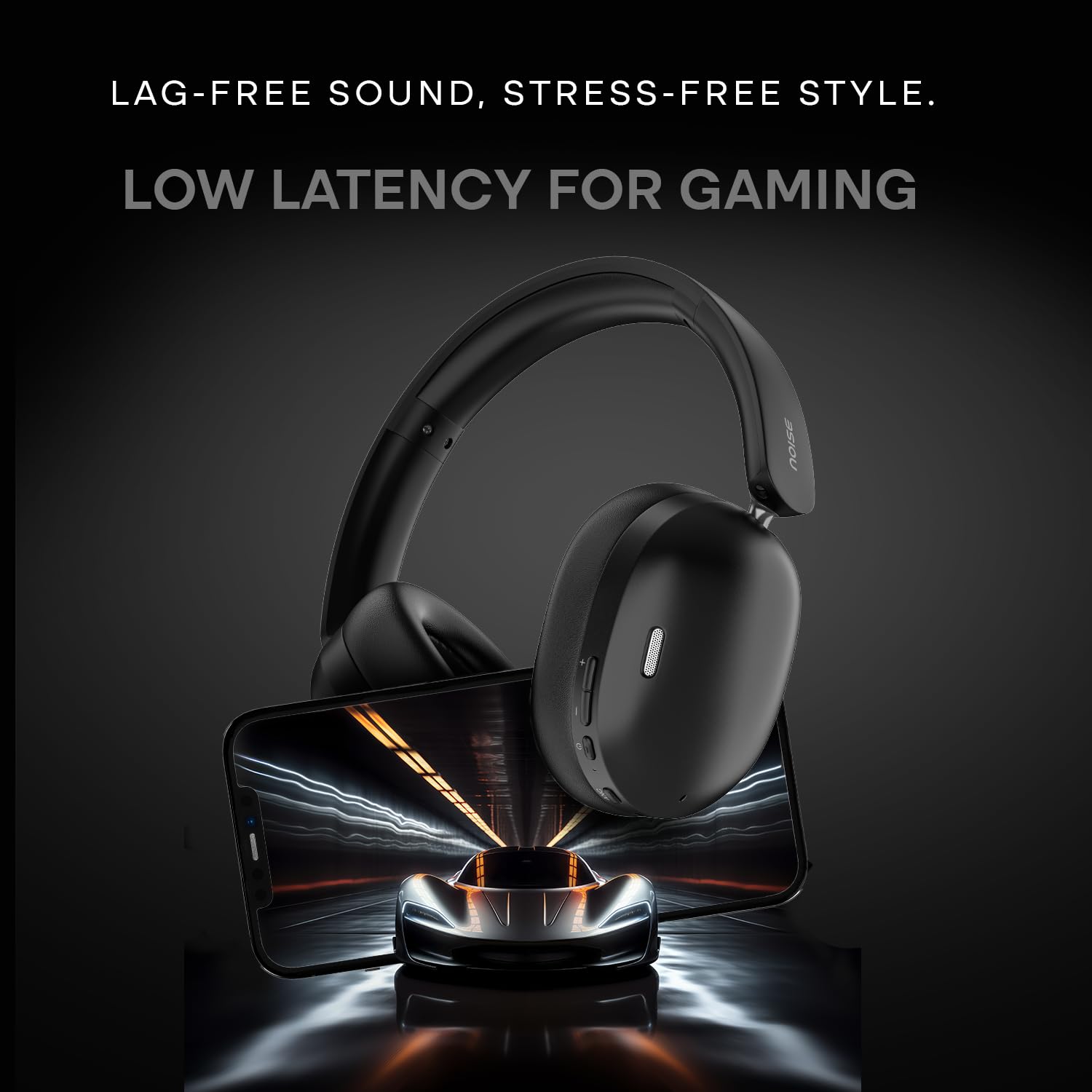 Noise Airwave Max XR Wireless Over-Ear Headphones with 120H Playtime, ANC, HFA Tech, Spatial Audio, Dual Pairing,BT V6.0(Pearl Beige)