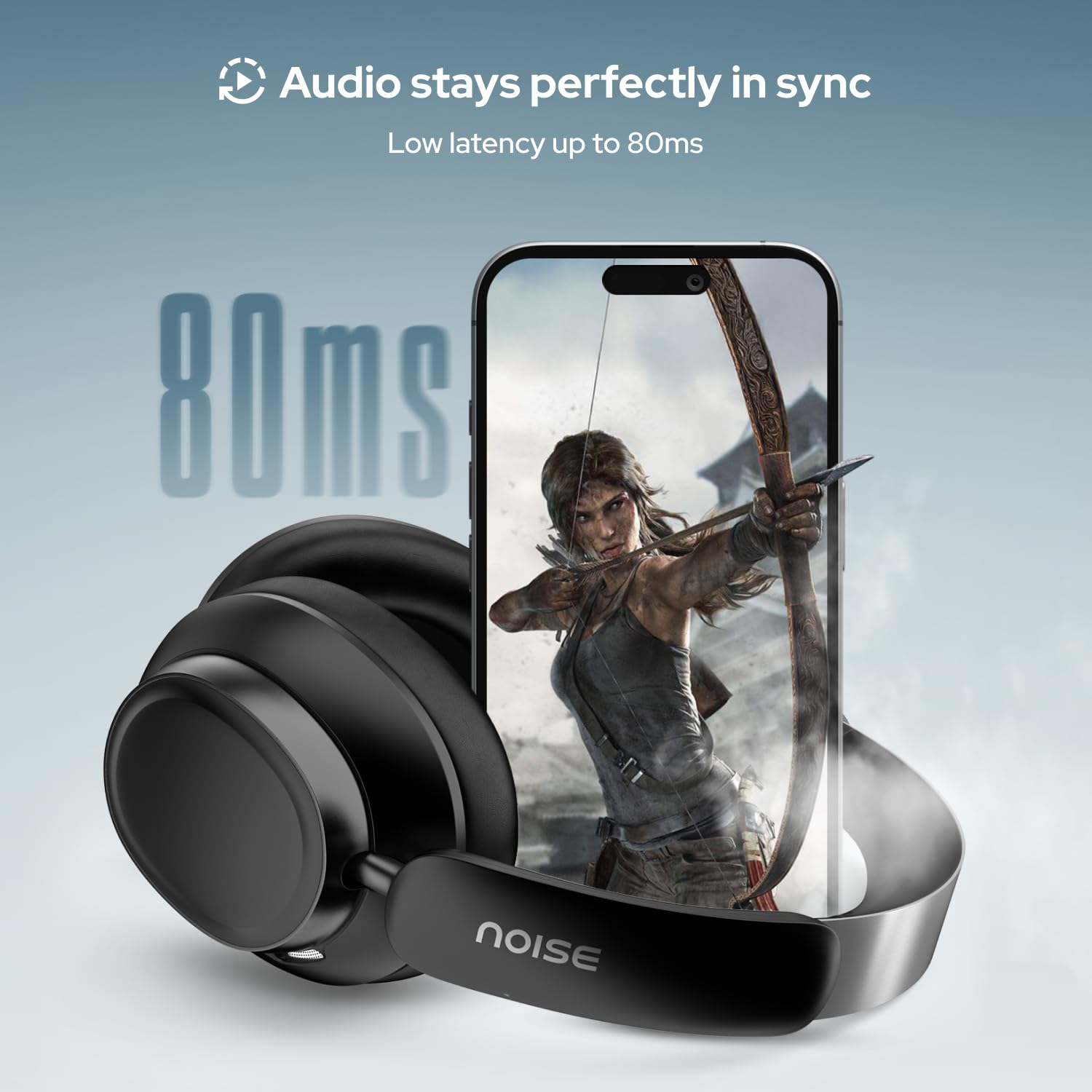 Noise Airwave Max XR Wireless Over-Ear Headphones with 120H Playtime, ANC, HFA Tech, Spatial Audio, Dual Pairing,BT V6.0(Pearl Beige)