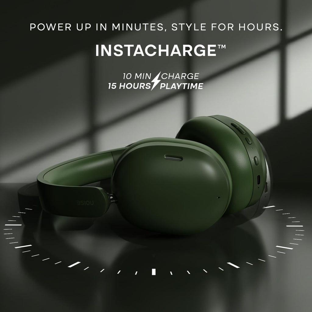 Noise Airwave Max XR Wireless Over-Ear Headphones with 120H Playtime, ANC, HFA Tech, Spatial Audio, Dual Pairing,BT V6.0(Pearl Beige)