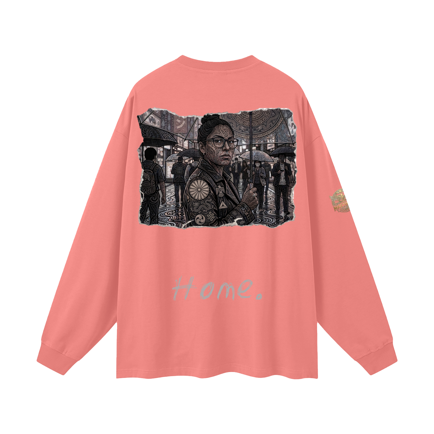 Tribal T-Line Oversized Unisex Long Sleeve T-Shirt